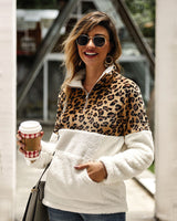 Women Long Sleeve Sweater Leopard Top
