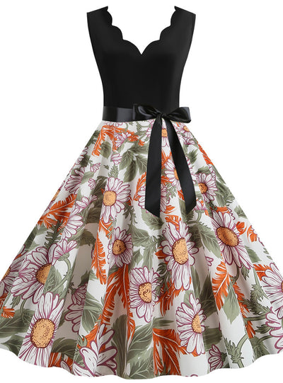 Sleeveless Burnt V-neck Party Dress