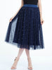 Heavy-duty Beaded Tulle Long Skirt