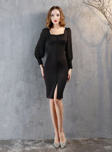 Long Sleeve Square Party Dress