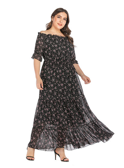 Summer Floral Ruffle Plus Size Dress