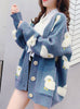 Female Cardigan Loose Streetwear Knit Sweater Coat