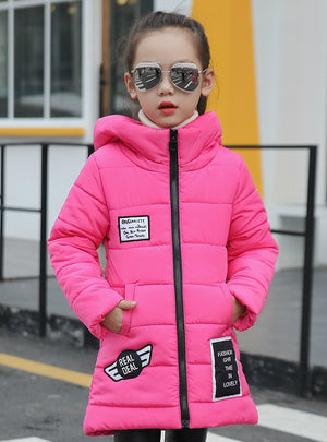 Girls Wadded Jacket Outerwear Cotton-Padded Jacket 