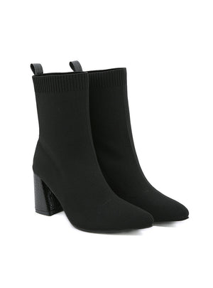 Black Pointed Female Riding Booties