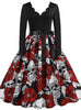 Slim Skull Print Big Swing Dress