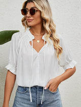 Women Pleated Chiffon Top Shirt