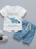 Pattern Cotta Pants 2Pcs/Sets Kids Sport Suits
