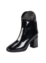 Women's Rhinestone Thick Heel Boots