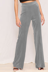 Women Casual Solid Color High Waist Elastic Pants