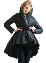 Winter Female Down Jacket Skirt Coat Asymmetric 