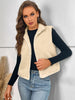 Lapel Zipper Sheep Plush Vest Coat