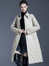 Thin Lapel Long Down Jacket