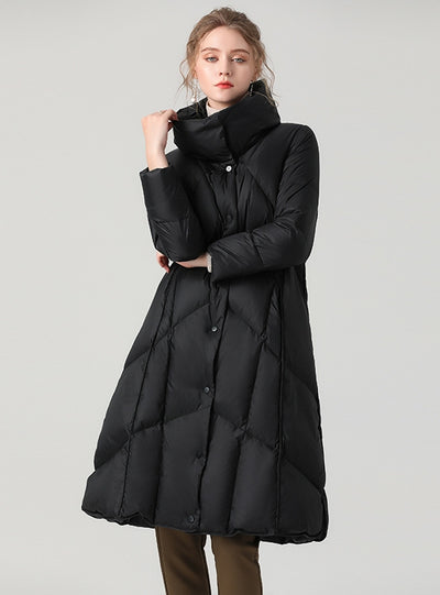 Long Cashmere Warm Light Down Jacket