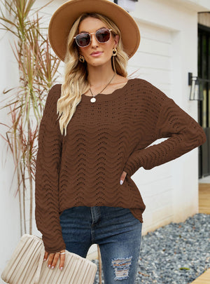 Solid Color Pullover Loose Sweater Girl