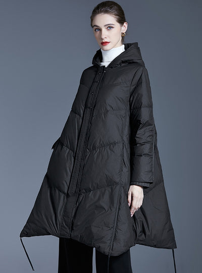 Large Hooded White Duck Down Long Coat
