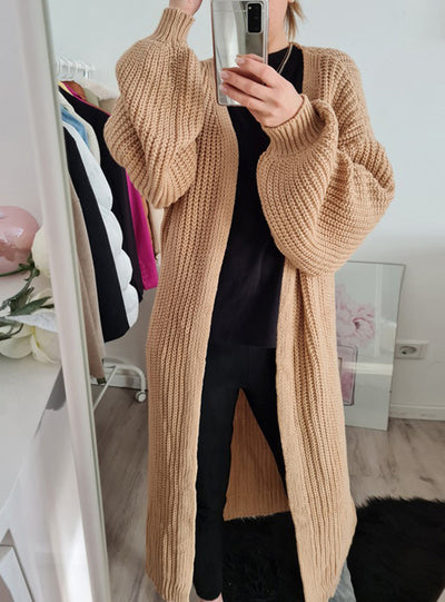 Casual Long Knitted Cardigan Women Tops