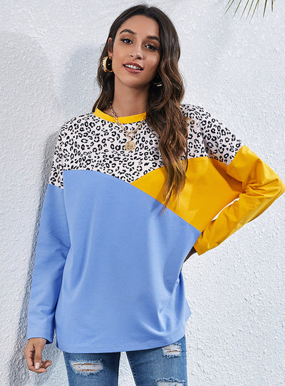 Geometric Stitching Loose Sweater Long Sleeve