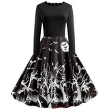 Halloween Printed Stitching Dress