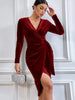 Sexy V-neck Irregular Mid-length Dress