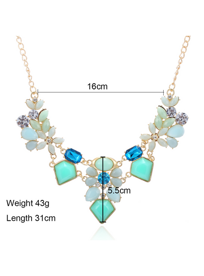 Cute Charm Gem Flower Choker Necklaces & Pendants 