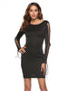 Black Long Sleeve Short Dress