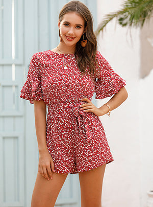 Fashion Short-sleeved Casual Jumpsuit