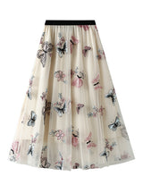 Embroidered Butterfly Gauze Skirt