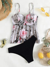 Flower Printed Swimsuit Bikini