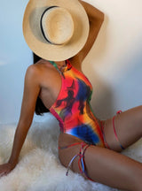 Strap Gradient Sexy Tight One-piece Swimsuit