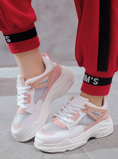 Flat Heels Casual Sneakers Western Style Platform Grey Flats