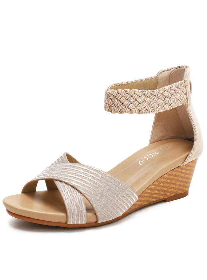 Woven Roman Fashion Wedge Shoes