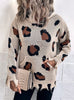 Leopard Print Hooded Holes Sweater
