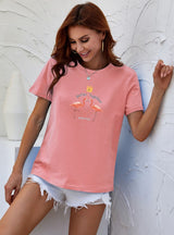 Flamingo Printed Cotton T-shirt