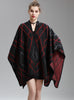 Long Knitted Cardigan Split Napped Jacquard Shawl
