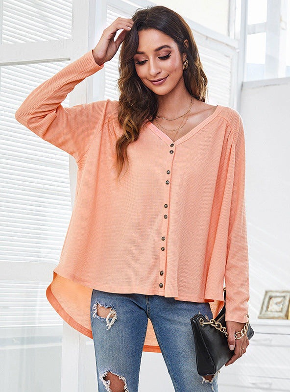 V-neck Casual Loose Knit Cardigan