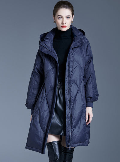 Loose Long Hooded Down Jacket
