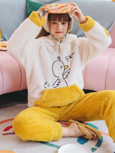 Yellow Rush Duck Thickened Warm Cute Cartoon Flannel