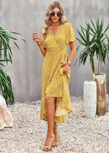 A-line V-neck Wrapped Dress