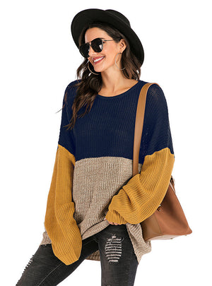 Joined Round Neck Long Sleeve Sweater