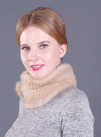 Petals Warm Mink Fur Collar Scarf