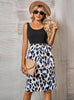 Fashion Round Neck Slim Print Sleeveless Dress