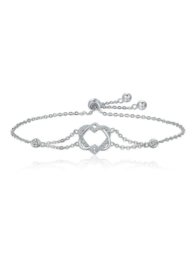 925 Sterling Silver Twisted Double Heart in Hear