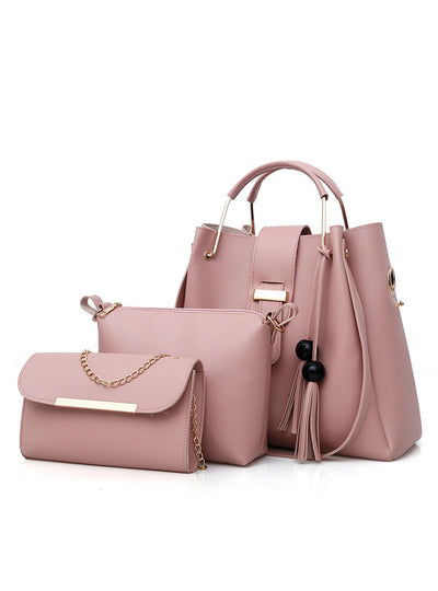 3Pcs/Sets Women Handbags Leather Shoulder Bags