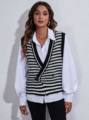 Knitted Cardigan Sweater Vest