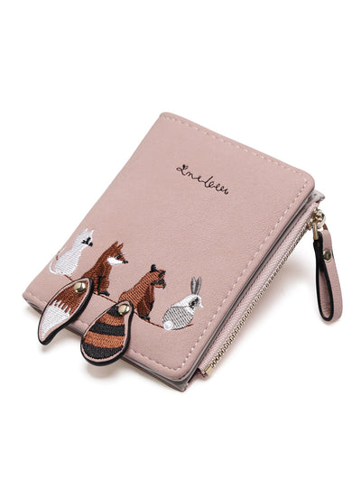 Women's Wallet Lovely Cartoon Animals Short Leather