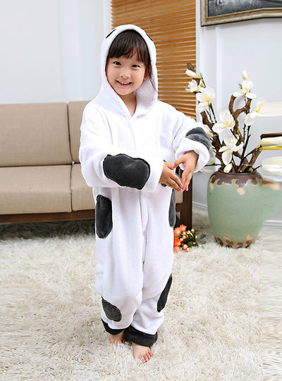 Children's Pajamas Cartoon Big White Animals Conjoined Flannel