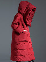 Cap-and-knee Thickened Duck Down Jacket