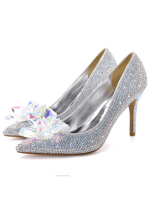 Pointed Thin Heel Shallow Mouth Crystal Shoes