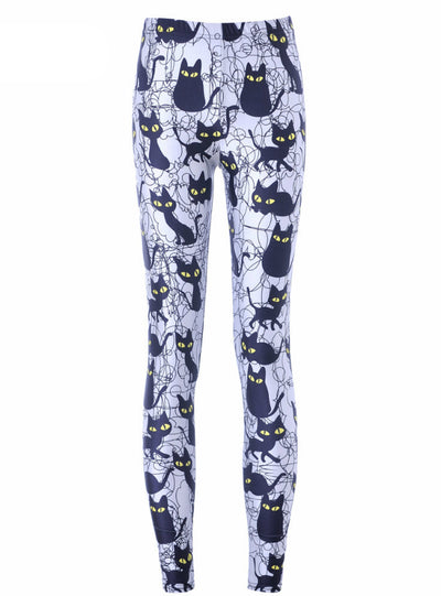 Cute Cartoon Black Cat Pant Capris