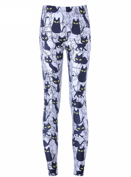 Cute Cartoon Black Cat Pant Capris